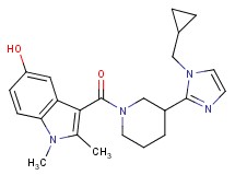 3-({3-[1-(cyclopropylmethyl)-1H-imidazol-2-yl]-1-piperidinyl}carbonyl)-1,2-dimethyl-1H-indol-5-ol