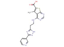 5-methyl-4-{[2-(3-pyridin-3-yl-1H-1,2,4-triazol-5-yl)ethyl]amino}thieno[2,3-d]pyrimidine-6-carboxylic acid