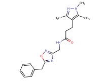 N-[(5-benzyl-1,2,4-oxadiazol-3-yl)methyl]-3-(1,3,5-trimethyl-1H-pyrazol-4-yl)propanamide
