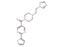 2-(2-thienyl)-5-({4-[2-(1H-1,2,4-triazol-1-yl)ethyl]-1-piperazinyl}carbonyl)pyrimidine