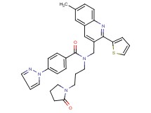 N-{[6-methyl-2-(2-thienyl)-3-quinolinyl]methyl}-N-[3-(2-oxo-1-pyrrolidinyl)propyl]-4-(1H-pyrazol-1-yl)benzamide