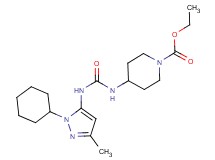 ethyl 4-({[(1-cyclohexyl-3-methyl-1H-pyrazol-5-yl)amino]carbonyl}amino)piperidine-1-carboxylate