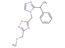 3-[(methylthio)methyl]-5-{[2-(1-phenylethyl)-1H-imidazol-1-yl]methyl}-1,2,4-oxadiazole