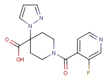 1-(3-fluoroisonicotinoyl)-4-(1H-pyrazol-1-yl)piperidine-4-carboxylic acid