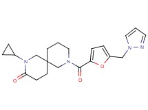 2-cyclopropyl-8-[5-(1H-pyrazol-1-ylmethyl)-2-furoyl]-2,8-diazaspiro[5.5]undecan-3-one