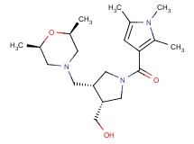 {(3R*,4R*)-4-{[(2R*,6S*)-2,6-dimethylmorpholin-4-yl]methyl}-1-[(1,2,5-trimethyl-1H-pyrrol-3-yl)carbonyl]pyrrolidin-3-yl}methanol