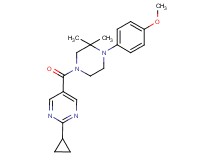 2-cyclopropyl-5-{[4-(4-methoxyphenyl)-3,3-dimethyl-1-piperazinyl]carbonyl}pyrimidine