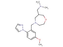 ({4-[5-methoxy-2-(1H-pyrazol-1-yl)benzyl]-1,4-oxazepan-6-yl}methyl)dimethylamine