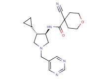 4-cyano-N-[rel-(3R,4S)-4-cyclopropyl-1-(5-pyrimidinylmethyl)-3-pyrrolidinyl]tetrahydro-2H-pyran-4-carboxamide hydrochloride