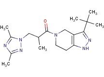 3-tert-butyl-5-[3-(3,5-dimethyl-1H-1,2,4-triazol-1-yl)-2-methylpropanoyl]-4,5,6,7-tetrahydro-1H-pyrazolo[4,3-c]pyridine