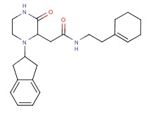 N-[2-(1-cyclohexen-1-yl)ethyl]-2-[1-(2,3-dihydro-1H-inden-2-yl)-3-oxo-2-piperazinyl]acetamide