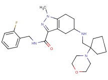 N-(2-fluorobenzyl)-1-methyl-5-({[1-(4-morpholinyl)cyclopentyl]methyl}amino)-4,5,6,7-tetrahydro-1H-indazole-3-carboxamide