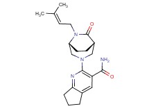 2-[(1S*,5R*)-6-(3-methyl-2-buten-1-yl)-7-oxo-3,6-diazabicyclo[3.2.2]non-3-yl]-6,7-dihydro-5H-cyclopenta[b]pyridine-3-carboxamide