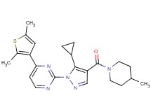 2-{5-cyclopropyl-4-[(4-methyl-1-piperidinyl)carbonyl]-1H-pyrazol-1-yl}-4-(2,5-dimethyl-3-thienyl)pyrimidine