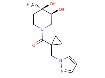 (3S*,4R*)-4-methyl-1-{[1-(1H-pyrazol-1-ylmethyl)cyclopropyl]carbonyl}piperidine-3,4-diol