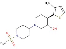 (3S*,4R*)-1'-(methylsulfonyl)-4-(3-methyl-2-thienyl)-1,4'-bipiperidin-3-ol