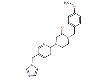 4-[5-(1H-imidazol-1-ylmethyl)-2-pyridinyl]-1-(4-methoxybenzyl)-2-piperazinone