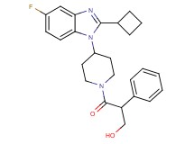 3-[4-(2-cyclobutyl-5-fluoro-1H-benzimidazol-1-yl)-1-piperidinyl]-3-oxo-2-phenyl-1-propanol