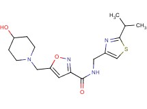 5-[(4-hydroxypiperidin-1-yl)methyl]-N-[(2-isopropyl-1,3-thiazol-4-yl)methyl]isoxazole-3-carboxamide
