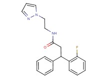 3-(2-fluorophenyl)-3-phenyl-N-[2-(1H-pyrazol-1-yl)ethyl]propanamide