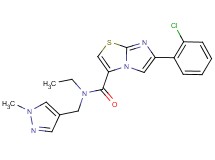 6-(2-chlorophenyl)-N-ethyl-N-[(1-methyl-1H-pyrazol-4-yl)methyl]imidazo[2,1-b][1,3]thiazole-3-carboxamide