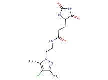 N-[2-(4-chloro-3,5-dimethyl-1H-pyrazol-1-yl)ethyl]-3-(2,5-dioxo-4-imidazolidinyl)propanamide