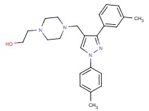 2-(4-{[3-(3-methylphenyl)-1-(4-methylphenyl)-1H-pyrazol-4-yl]methyl}-1-piperazinyl)ethanol
