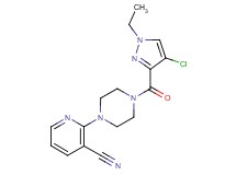 2-{4-[(4-chloro-1-ethyl-1H-pyrazol-3-yl)carbonyl]piperazin-1-yl}nicotinonitrile