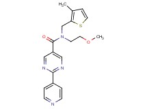N-(2-methoxyethyl)-N-[(3-methyl-2-thienyl)methyl]-2-pyridin-4-ylpyrimidine-5-carboxamide