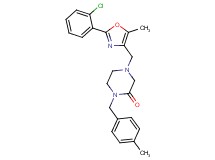 4-{[2-(2-chlorophenyl)-5-methyl-1,3-oxazol-4-yl]methyl}-1-(4-methylbenzyl)-2-piperazinone