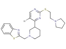 2-{[3-(2-{[2-(1-pyrrolidinyl)ethyl]thio}-4-pyrimidinyl)-1-piperidinyl]methyl}-1,3-benzothiazole