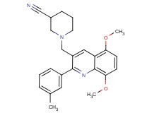 1-{[5,8-dimethoxy-2-(3-methylphenyl)-3-quinolinyl]methyl}-3-piperidinecarbonitrile