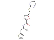 N-[1-methyl-2-(2-thienyl)ethyl]-5-[(pyrimidin-2-ylthio)methyl]-2-furamide