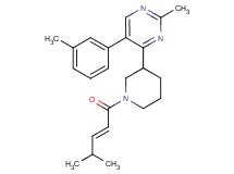 2-methyl-4-{1-[(2E)-4-methyl-2-pentenoyl]-3-piperidinyl}-5-(3-methylphenyl)pyrimidine