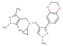N-{[3-(2,3-dihydro-1,4-benzodioxin-6-yl)-1-methyl-1H-pyrazol-4-yl]methyl}-N-[(1,3,5-trimethyl-1H-pyrazol-4-yl)methyl]cyclopropanamine