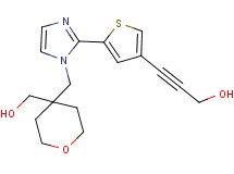 3-[5-(1-{[4-(hydroxymethyl)tetrahydro-2H-pyran-4-yl]methyl}-1H-imidazol-2-yl)-3-thienyl]prop-2-yn-1-ol