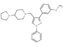 1-{[3-(3-methoxyphenyl)-1-phenyl-1H-pyrazol-4-yl]methyl}-4-(1-pyrrolidinyl)piperidine