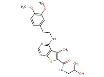4-{[2-(3,4-dimethoxyphenyl)ethyl]amino}-N-(2-hydroxypropyl)-5-methylthieno[2,3-d]pyrimidine-6-carboxamide