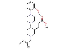 methyl 3-{(3S*,4R*)-4-[4-(2-methoxyphenyl)-1-piperazinyl]-1-[(2E)-2-methyl-2-buten-1-yl]-3-piperidinyl}propanoate