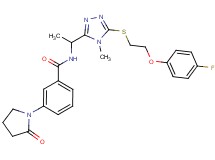 N-[1-(5-{[2-(4-fluorophenoxy)ethyl]thio}-4-methyl-4H-1,2,4-triazol-3-yl)ethyl]-3-(2-oxo-1-pyrrolidinyl)benzamide