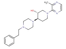 (3R*,4R*)-1-(3-methyl-2-pyrazinyl)-4-[4-(2-phenylethyl)-1-piperazinyl]-3-piperidinol