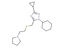 1-cyclohexyl-3-cyclopropyl-5-{[(2-pyrrolidin-1-ylethyl)thio]methyl}-1H-1,2,4-triazole