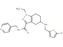 5-{[(5-chloro-2-thienyl)methyl]amino}-1-ethyl-N-(4-pyridinylmethyl)-4,5,6,7-tetrahydro-1H-indazole-3-carboxamide