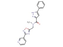 N-methyl-5-phenyl-N-[(3-pyridin-3-yl-1,2,4-oxadiazol-5-yl)methyl]-1H-pyrazole-3-carboxamide