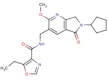N-[(6-cyclopentyl-2-methoxy-5-oxo-6,7-dihydro-5H-pyrrolo[3,4-b]pyridin-3-yl)methyl]-5-ethyl-1,3-oxazole-4-carboxamide