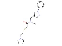 N-methyl-N-[(1-phenyl-1H-pyrazol-4-yl)methyl]-2-{[2-(1-pyrrolidinyl)ethyl]thio}acetamide