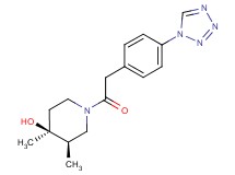 (3R*,4S*)-3,4-dimethyl-1-{[4-(1H-tetrazol-1-yl)phenyl]acetyl}piperidin-4-ol