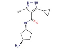 N-[(1S*,3R*)-3-aminocyclopentyl]-5-cyclopropyl-3-methyl-1H-pyrazole-4-carboxamide