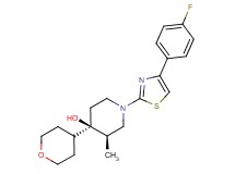 (3R*,4R*)-1-[4-(4-fluorophenyl)-1,3-thiazol-2-yl]-3-methyl-4-(tetrahydro-2H-pyran-4-yl)piperidin-4-ol