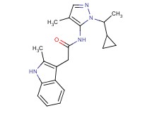 N-[1-(1-cyclopropylethyl)-4-methyl-1H-pyrazol-5-yl]-2-(2-methyl-1H-indol-3-yl)acetamide